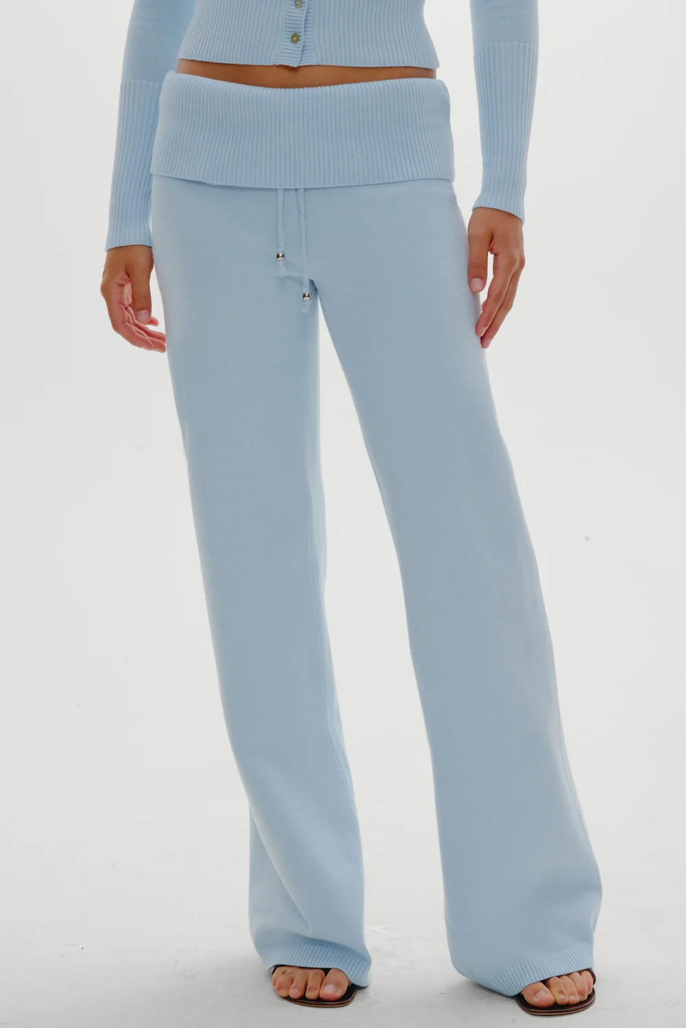 Dawson Knit Fold Over Pants - Daydream