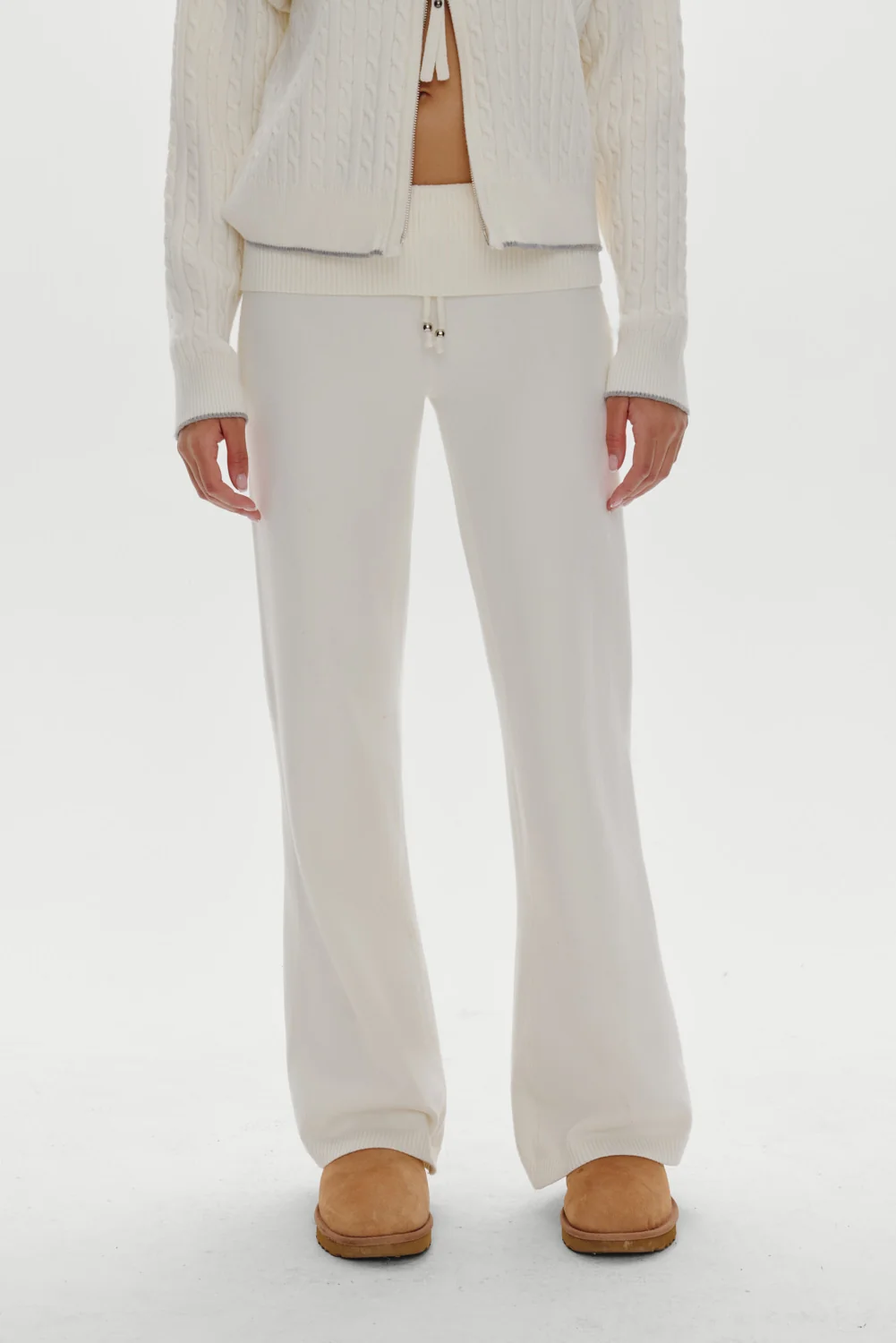 Dawson Knit Fold Over Pants - Honeymoon