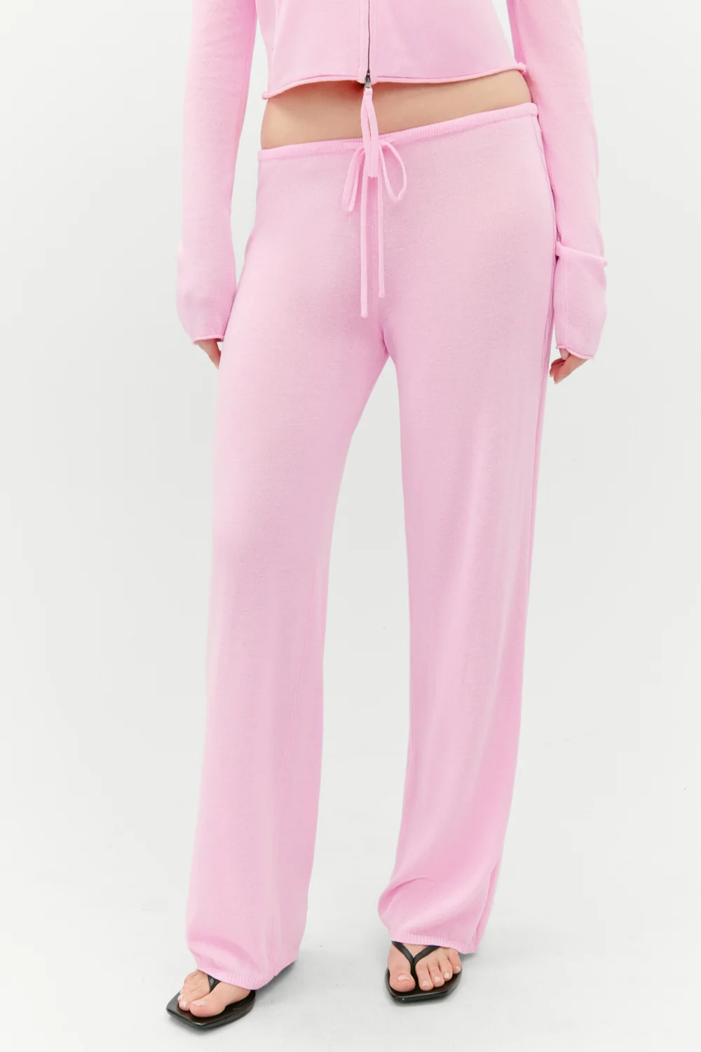 Ela Low Rise Knit Pants - Pink Cloud
