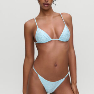 x Devon Lee Carlson Elena Sequin Bikini Top - Blue Bloom