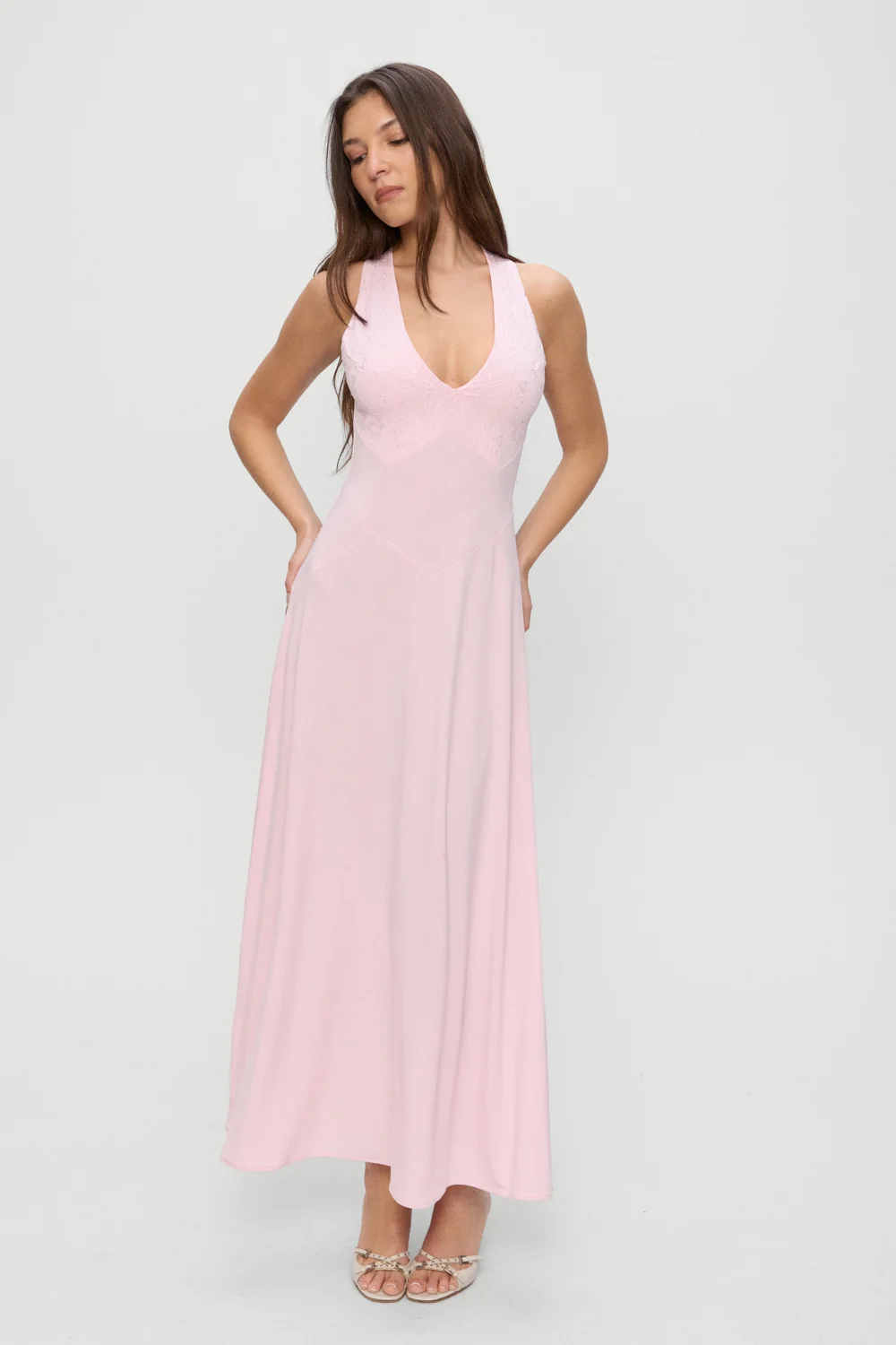 Eva Embroidered Maxi Dress - Ballerina