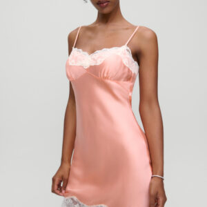 x Devon Lee Carlson Liz Silk Slip Dress - Sunrise Peach