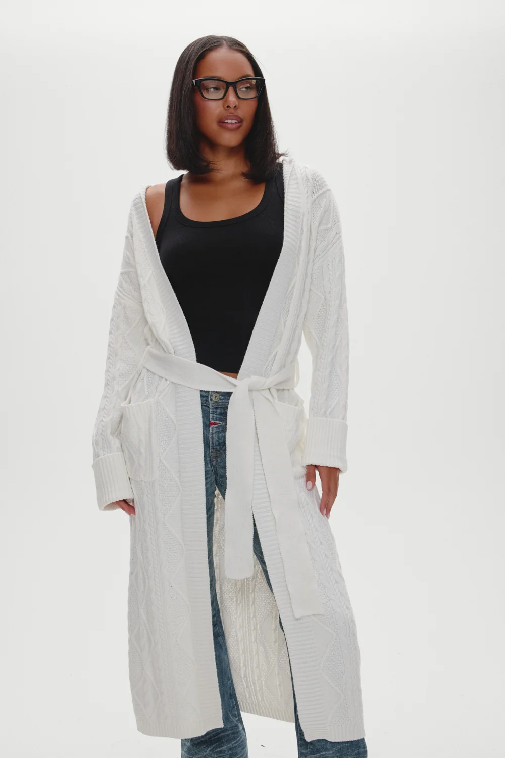Love Story Duster Cardigan - Cloud White