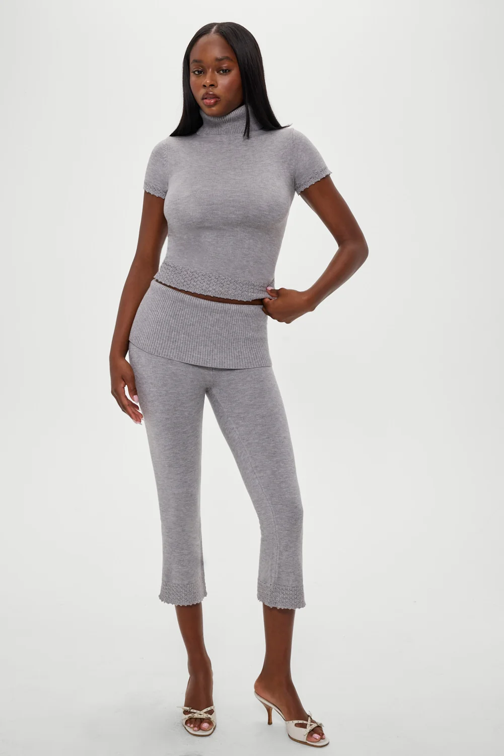 Milo Knit Capri Pants - Cloud Cover