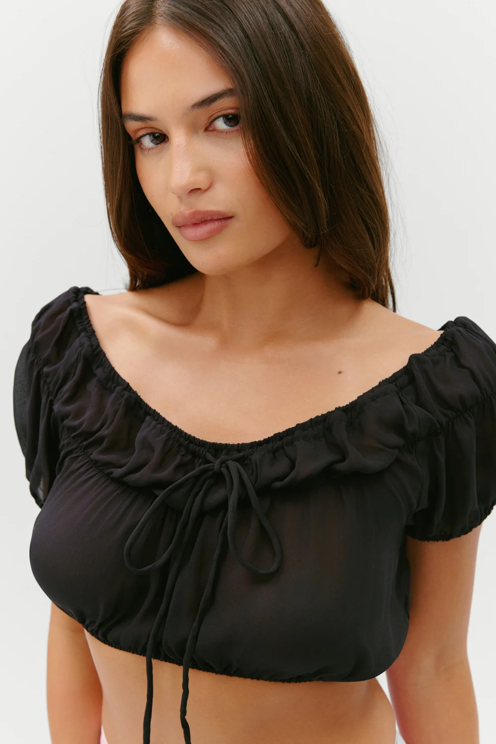 Paulina Cropped Blouse - Black