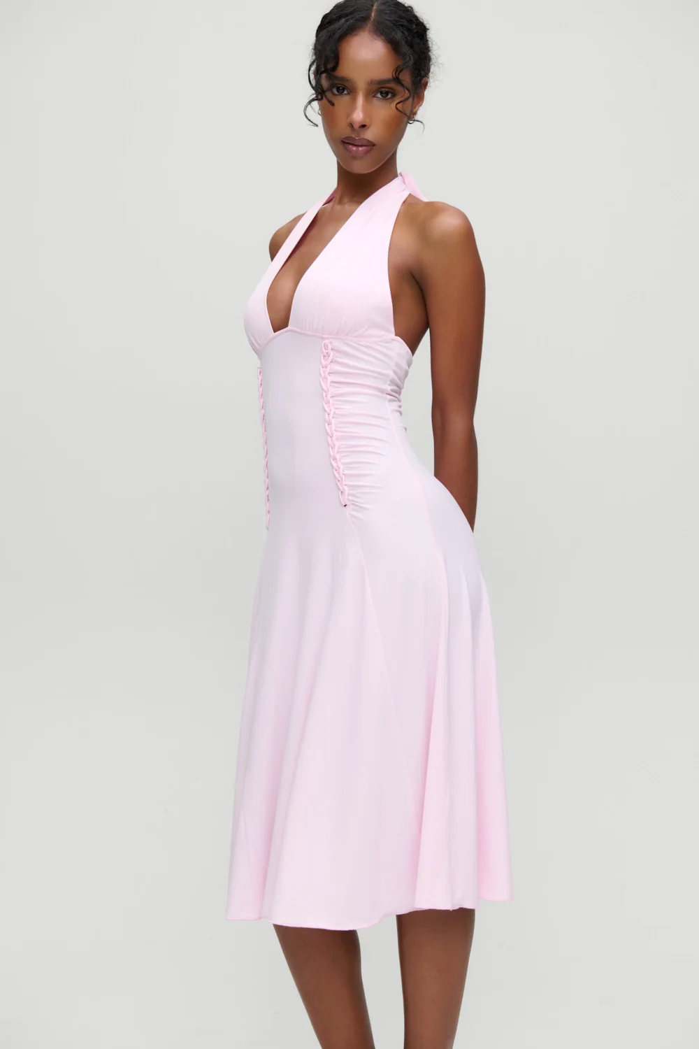 x Devon Lee Carlson Secret Jersey Midi Dress - Ballerina