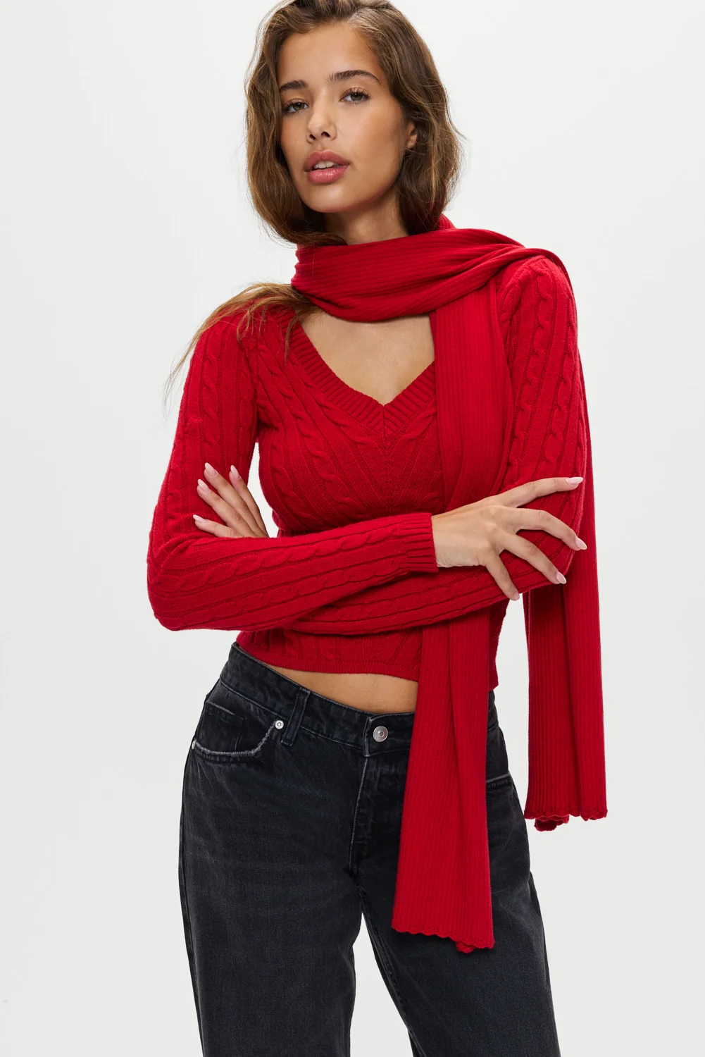 Snug Knit Scarf - Heartstrings