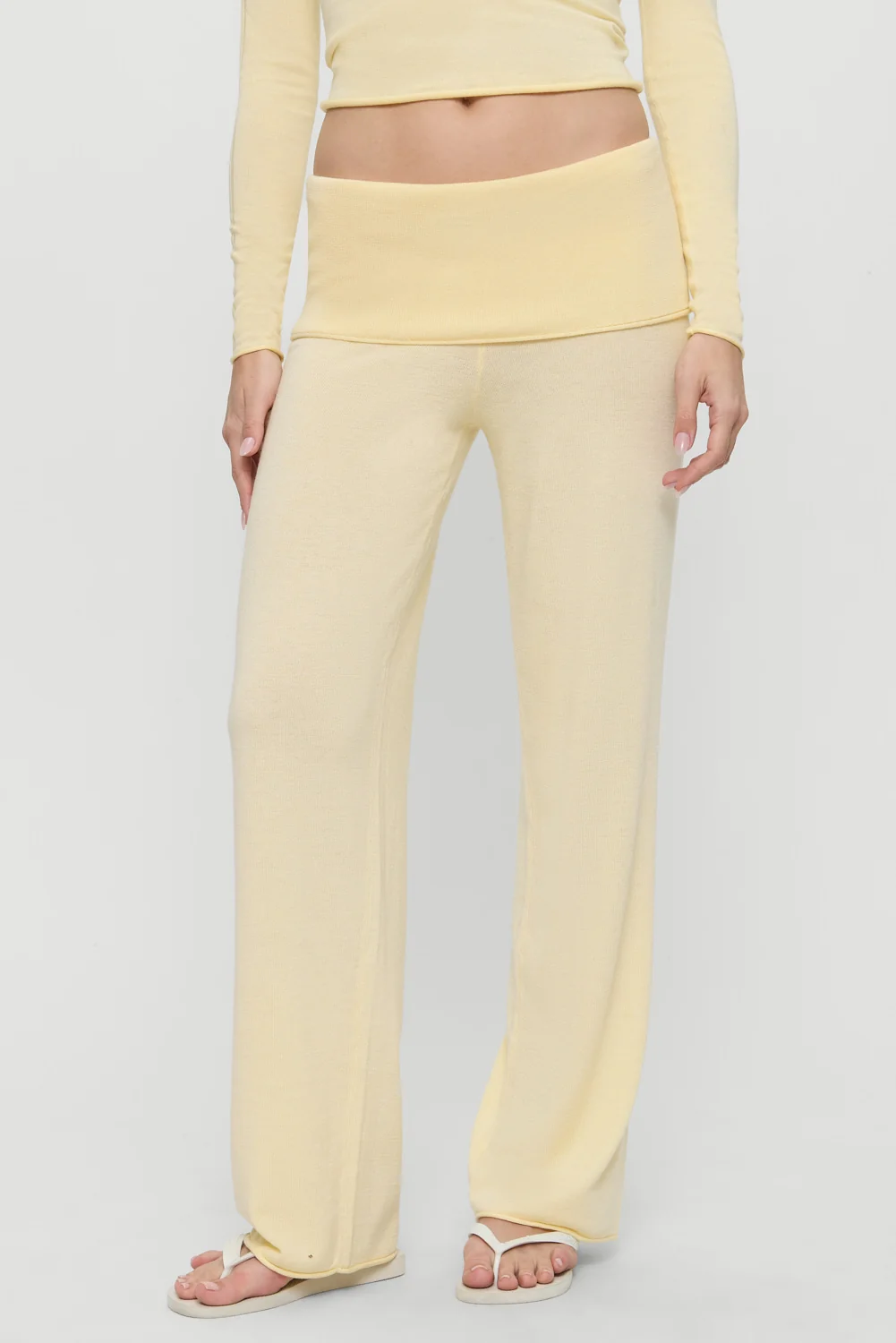 Storm Knit Pants - Buttercream