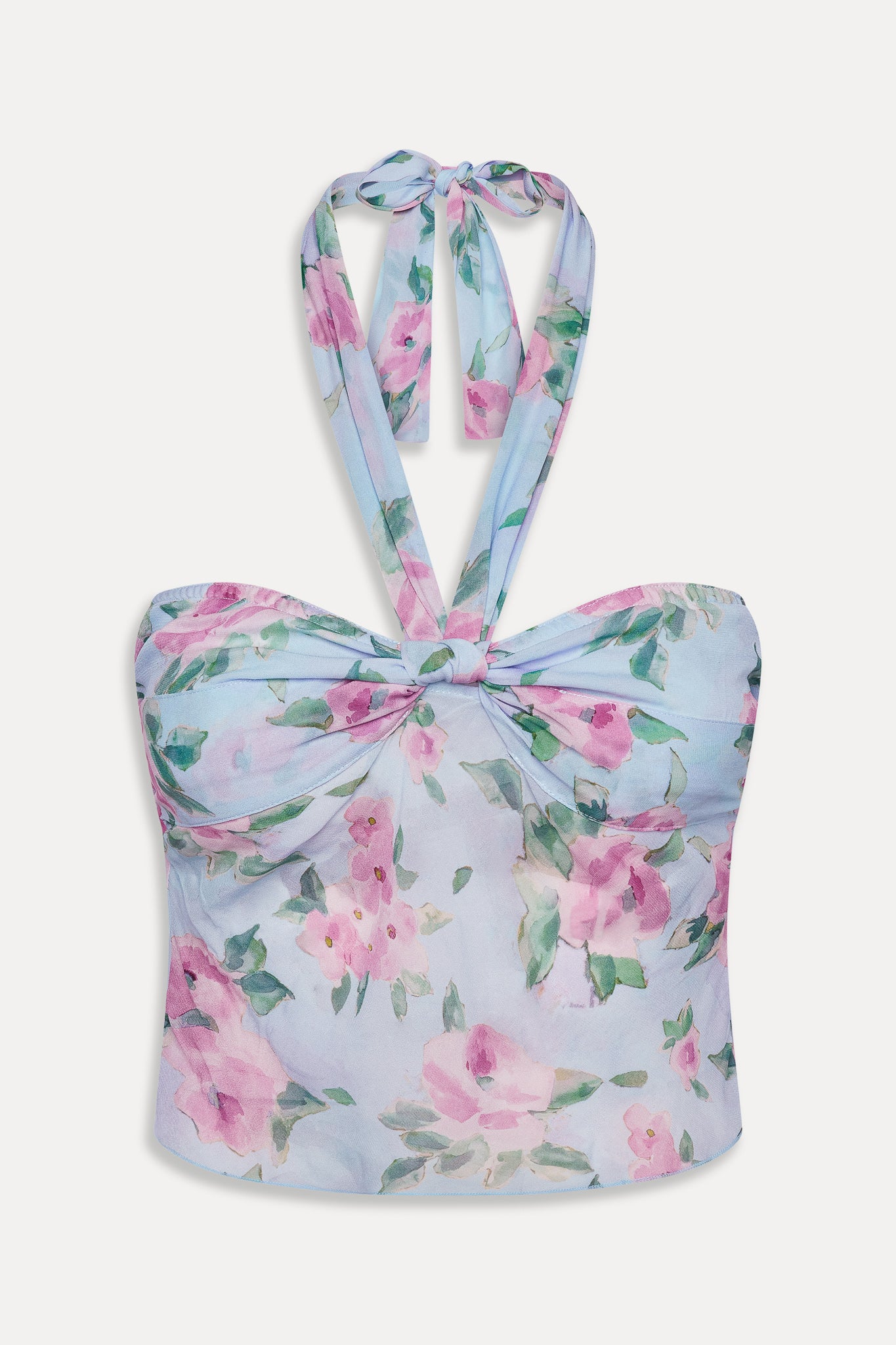 Maribel Floral Halter Top - Watercolor - Image 3